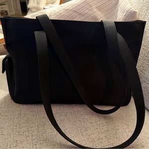 Preston & York NWOT long handle black nylon Tote bag 11x16